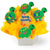 Bouquet of green turtle-shaped cookies with 'Speedy Recovery' card