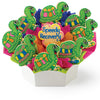 Bouquet of green turtle-shaped cookies with 'Speedy Recovery' card