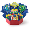 Colorful birthday-themed cookie bouquet with candles and a 'Happy Birthday'