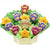 Spring flower decorated cookie bouquet with Congratulations message in a cream box