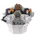 Buzzard-themed birthday cookie bouquet with polka dot ribbons in a white basket.