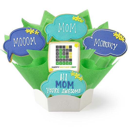 Decorative cookie with Mother's Day-themed elements