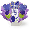 Lavender-themed Mother's Day cookie bouquet with standard container