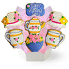 Cookie bouquet with teapot and cake shapes, decorated with flowers and 'Happy Mother's Day!'