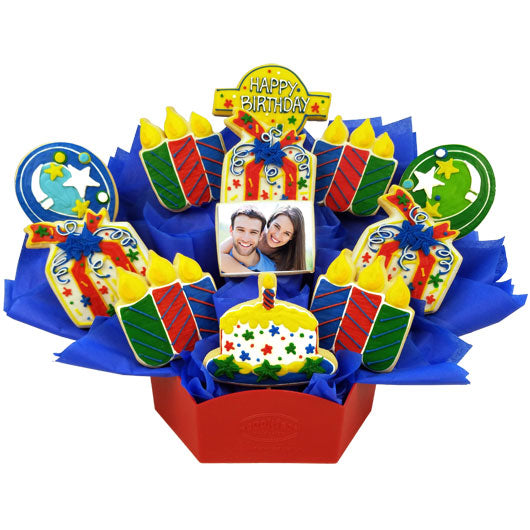 Photo Cookies - Confetti and Candles Primary - CookiesByDesignProd