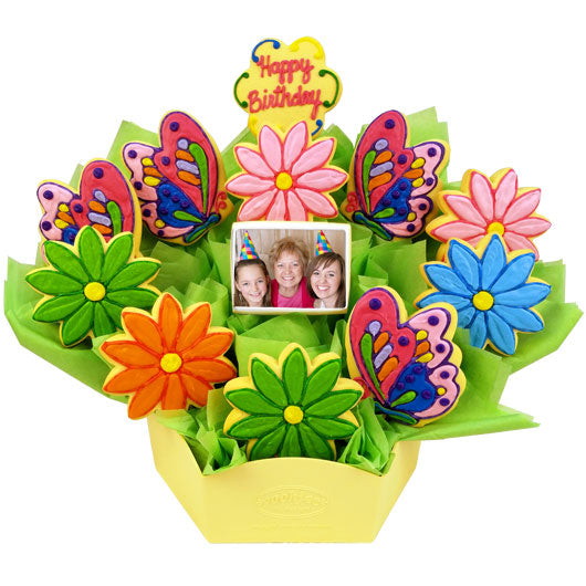 Photo Cookies - Butterfly and Daisy Birthday - CookiesByDesignProd