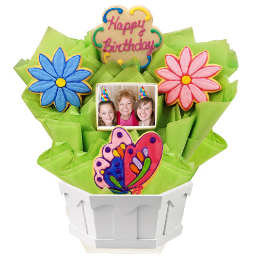 Photo Cookies - Butterfly and Daisy Birthday - CookiesByDesignProd