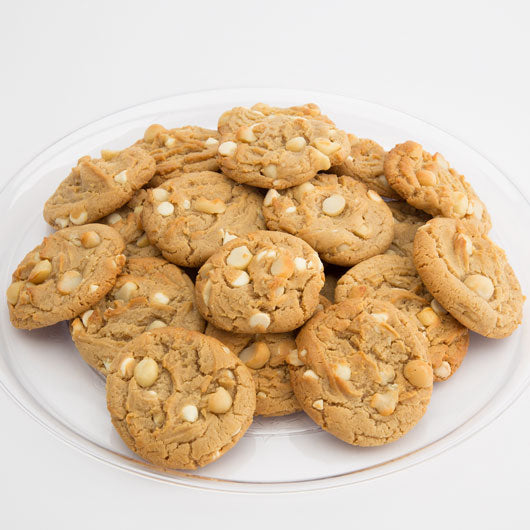 Two Dozen White Chocolate Macadamia Gourmet Cookie Tray - CookiesByDesignProd