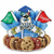 Graduation-themed cookie platter with decorative elements on a white background