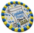 Round cake with blue and yellow decorations and 'Congratulations Richard! Class of 2026' text.