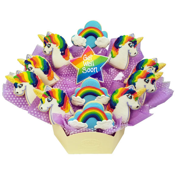 Bouquet of cookies with unicorn and rainbow designs