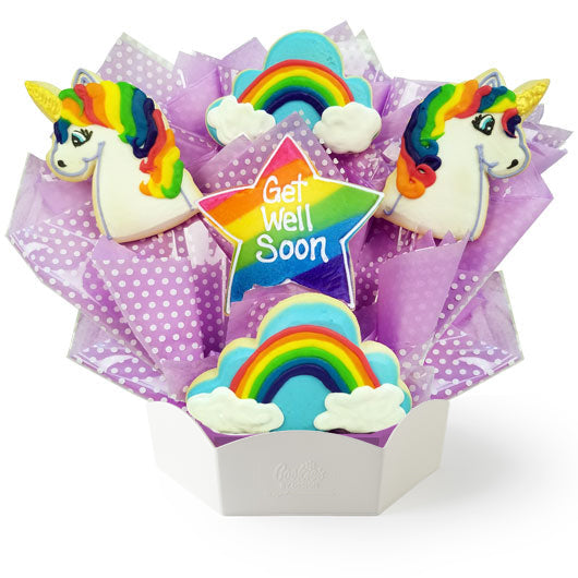 Bouquet of cookies with unicorn and rainbow designs