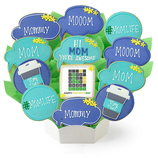 Decorative cookie with Mother's Day-themed elements