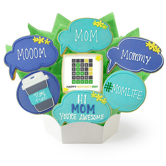Decorative cookie with Mother's Day-themed elements