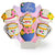 Cookie bouquet with teapot and cake shapes, decorated with flowers and 'Happy Mother's Day!'