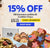 Promotional banner for cookies by Design with a 15% off discount offer on gourmet cookies and cookie trays.