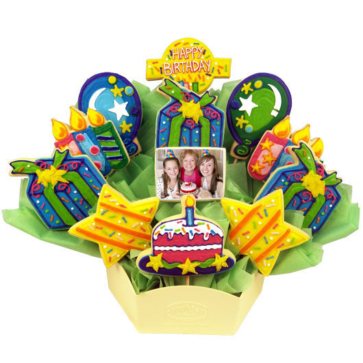 Happy Birthday Photo Cookie Bouquet - 12