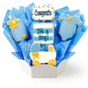 Decorative cookie bouquet with baby-themed cookies