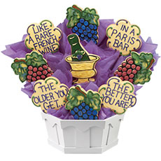 Like a rare French wine, this cookie bouquet is sure to shine at your next birthday party.Bring as a gift or display as a table decoration that turns into party favors.