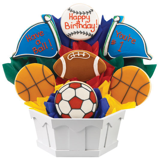 A218 - Have a Ball on Your Birthday Cookie Bouquet