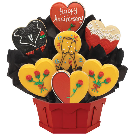A219 - Happy Anniversary Wishes Cookie Bouquet
