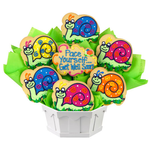 A415 - Get Well Snails Cookie Bouquet