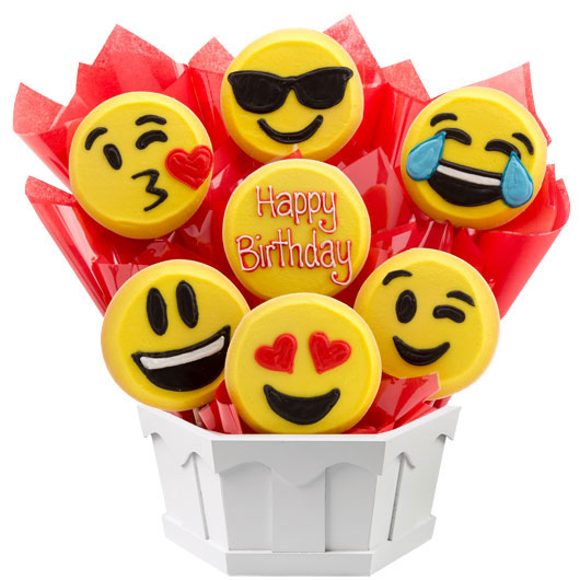 A450 - Sweet Emojis-Birthday Cookie Bouquet