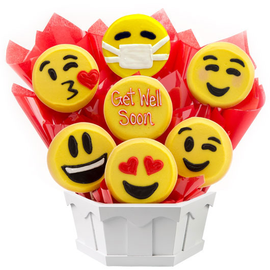 A451 - Sweet Emojis-Get Well Cookie Bouquet