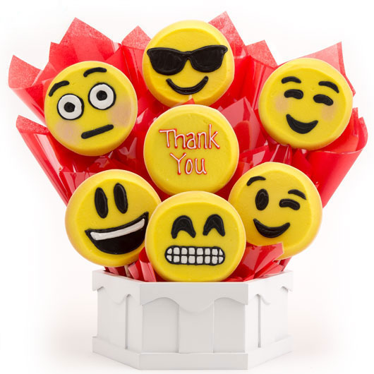 A452 - Sweet Emojis-Thank You Cookie Bouquet