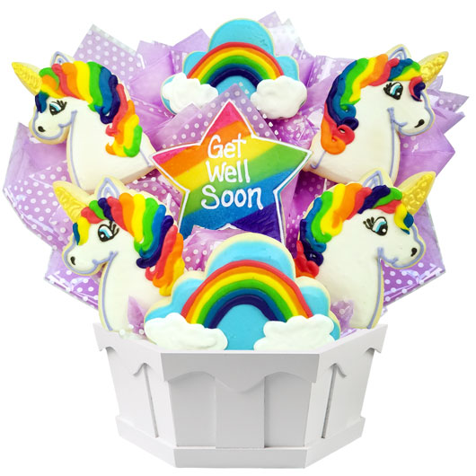 A465 - Get Well Magical Unicorns Cookie Bouquet