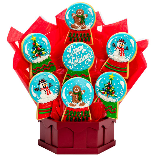 A487 - Christmas Snow Globes Cookie Bouquet