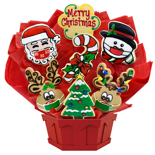 Merry Christmask Cookie Bouquet