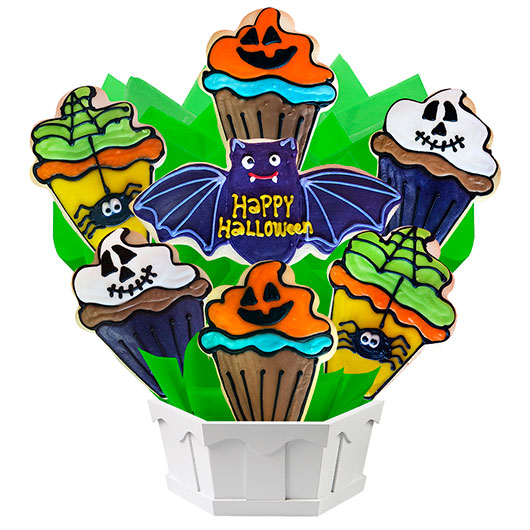 A547 - Happy Halloween Cupcakes Cookie Bouquet