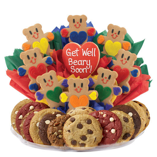 Get Well Soon Bear Gift Get Well Delivery Cookies by Design