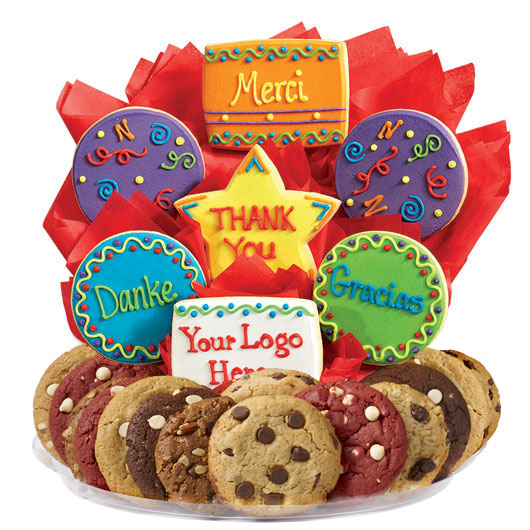 B423 - Many Thanks with Custom Logo BouTray™ Cookie Boutray