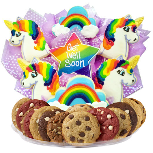 B465 - Get Well Magical Unicorns BouTray™ Cookie Boutray