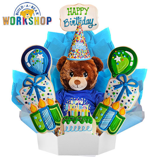 BAB1-BOY - Build-A-Bear® Birthday Boy Cookie Bouquet