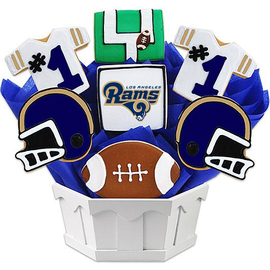 NFL1-LAR - Football Bouquet - LAR Cookie Bouquet