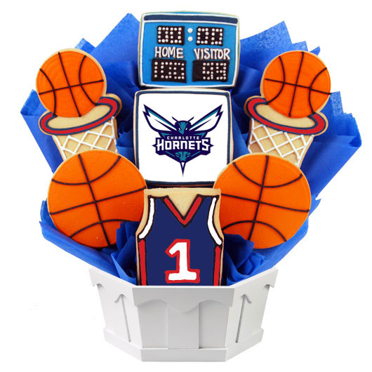 NBA1-CHA - Pro Basketball Bouquet - Charlotte Cookie Bouquet