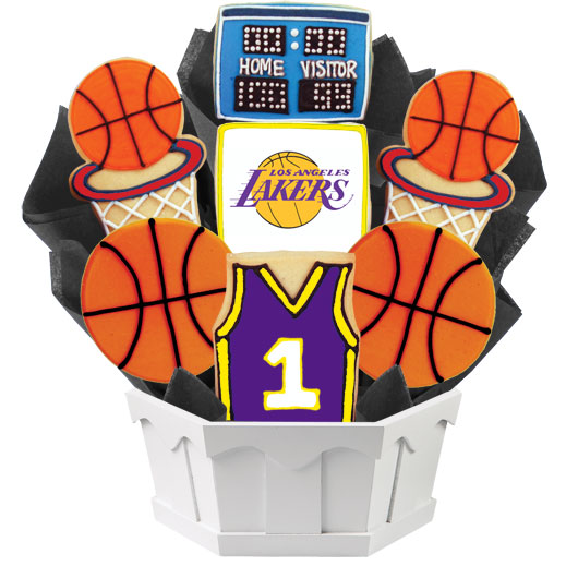 NBA1-LAL - Pro Basketball Bouquet - LA LAL Cookie Bouquet