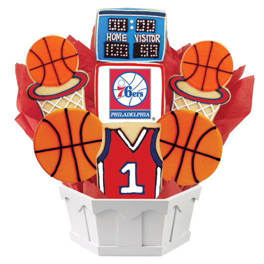 NBA1-PHI - Pro Basketball Bouquet - Philadelphia Cookie Bouquet