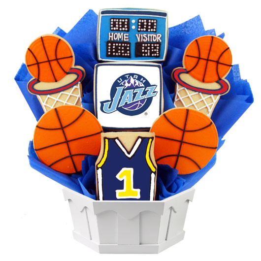 NBA1-UTA - Pro Basketball Bouquet - Utah Cookie Bouquet