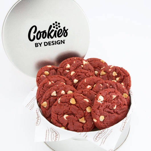 TIN12-RV - Tin of One Dozen Red Velvet Gourmet Cookies Gourmet Cookies