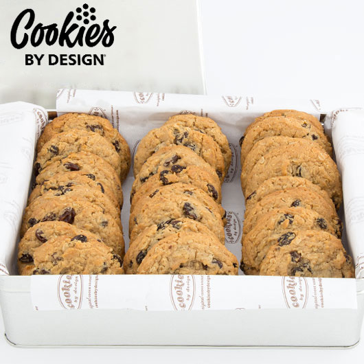 TIN24-OAT - Tin of Two Dozen Oatmeal Raisin Gourmet Cookies Gourmet Cookies