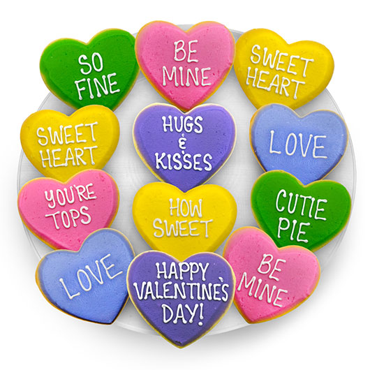 TRY78 - Conversation Hearts Favor Tray  Cookie Tray