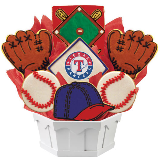 MLB1-TEX - MLB Bouquet - Texas Rangers Cookie Bouquet