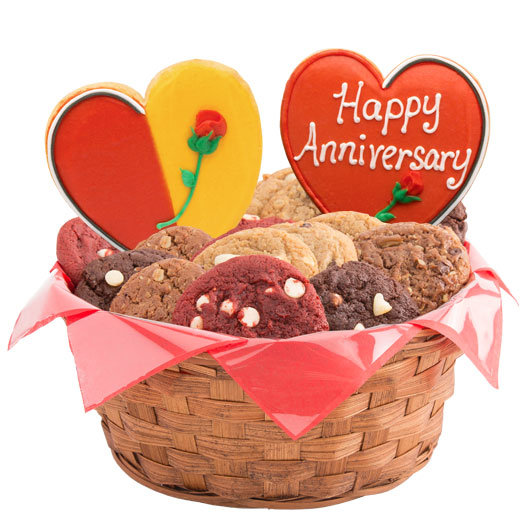 Happy Anniversary Wishes Cookie Basket