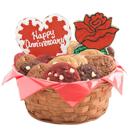 W254 - Anniversary Celebration Basket Cookie Basket