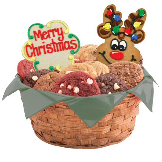 W277 - Christmas Reindeer Roundup Basket Cookie Basket