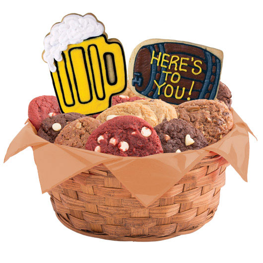 W398 - Here's to You Basket Cookie Basket